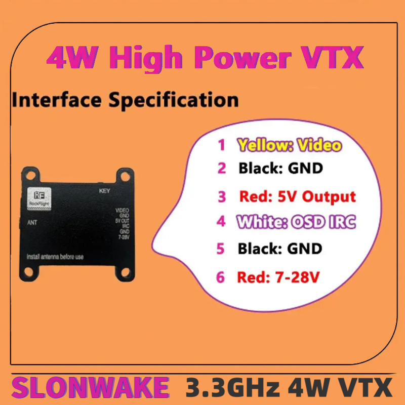 SLONWAKE FPV 3.3G 16CH 4000mW  - đánh giá và giá Drone Frame